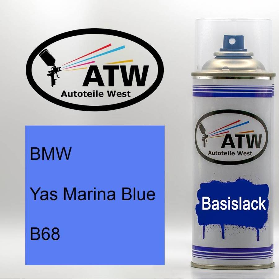 BMW, Yas Marina Blue, B68: 400ml Sprühdose, von ATW Autoteile West.